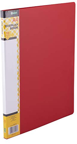 D.RECT Sichtbuch PP A4 | 10 Hüllen | Sichtmappe | Solid | Präsentationsordner | Angebotsmappen |Rot