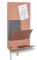 byde Wandorganizer Heke aus Stahlstruktur. 30 x 9 x 49 cm 3-in-1 Wandregal mit Magnettafel und Magneten. Tafel für Schlüssel, Zeitungen und Notizen. Beige und Rote Farbe