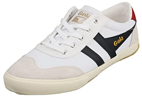 Gola Herren Badminton Mesh Sneaker, White/Navy/Deep Red, 43 EU