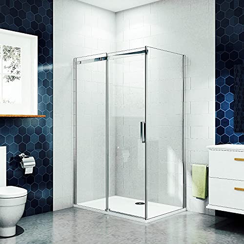 Aica Sanitär 100x70cm Duschkabine Duschabtrennung Schiebetür 8mm NANO GLAS Duschwand Dusche H195cm