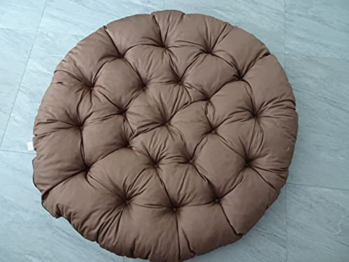 Papasansessel Kissen, Polster Bodenkissen für Schwenksessel, Rund Papasan Sessel, Rattan Sessel - Durchmesser 110 cm und Kissenstärke 10-12cm (Braun)