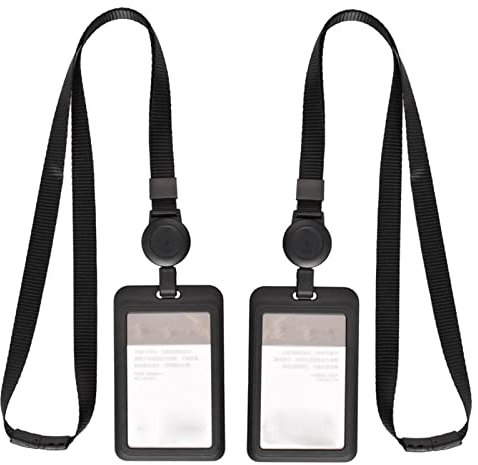 WiDream 2 Stück Ausweishülle mit Lanyard, Wasserdicht Kartenhülle, Karten Hülle mit Schlüsselband, Abnehmbar ID Abzeichen Halter für Ausstellungspersonal, Büropersonal, Fabrikpersonal