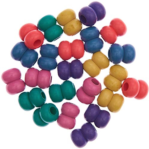 Rico Design Makramee Perlen Regenbogenfarben Holz 24 STK 17x22 mm