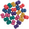 Rico Design Makramee Perlen, Holz, Regenbogenfarben, 17x22mm, 24 Stk.