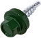AERZETIX - C57205 - Lot de 50 Vis autoperceuse métal sur bois Ø4.8x25 mm + rondelle d'étanchéité EPDM - peint en couleur vert mousse RAL 6005 - empreinte de la tête 8 mm hexagonale - en acier
