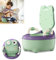 YRHome Orinal infantil para niños con diseño de rana, asiento de inodoro con respaldo, asas, recipiente extraíble (tipo A, verde)