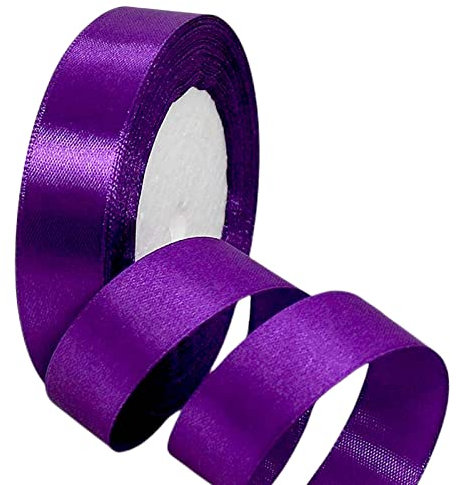 Nastro in raso viola scuro, 22 m, nastro in poliestere su due lati, 20 mm, nastro in tessuto a palloncino, nastro natalizio, per confezioni regalo, matrimoni, decorazioni natalizie