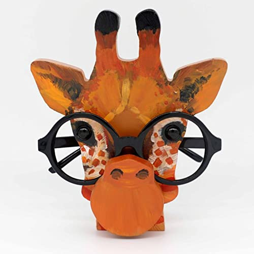 Topchances Niedlicher kreativer Tier-Brillenhalter, 1 Stück Holz-Brillenrahmen in Tierform, für Zuhause, Büro, Schreibtisch, Dekorationszubehör (Giraffe)
