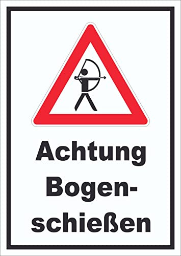 HB-Druck Achtung Bogenschießen Schild A6 (105x148mm)