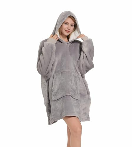 ESTEXO Deckenpullover Pullover Decke Oversize Unisex Hellgrau