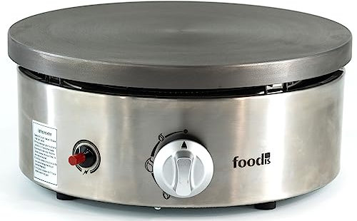 foodis Crepiere professionnelle 5000W / 230V - Machine a Crepe avec fonctionnement au Gaz - Appareil a Crepes Automatique