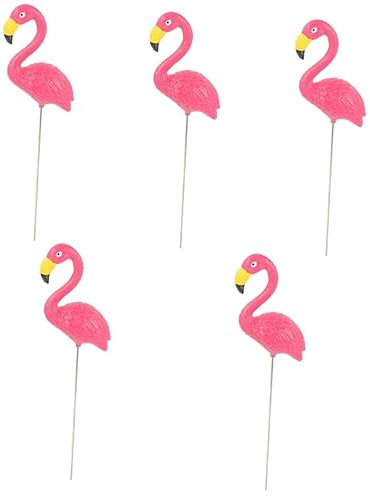 YARNOW Lot De 5 Mini Flamants Roses Décoratifs pour Jardin Bonsaï Décoration De Paysage Artisanat en Résine