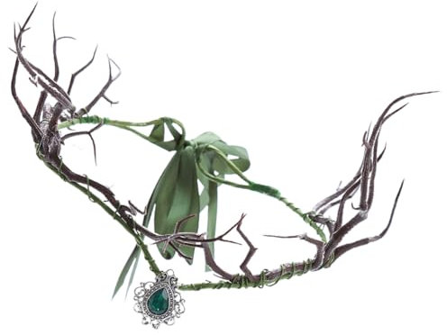 Beavorty Hair Accessory Fairy Antler Crown Headpiece Leaf Tiara Circlet Forest Headband Tree Branches Headdress for Renaissance Halloween Cosplay Festival Accessory