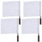 PRETYZOOM Sports Referee Flags, 4pcs White Linesman Flags Hand Flag Track and Field Sports Flag with Stainless Steel Pole for Soccer Volleyball Match