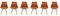 sweeek - Lot de 6 chaises scandinaves. Pieds Bois de hêtre. chaises 1 Place. Terracotta