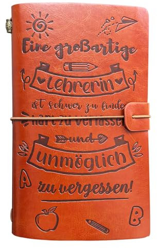 OMNIQI Lehrerin Geschenk, Geschenk Lehrerin Grundschule, Danke Erzieherin Abschied Geschenkideen, Geschenk für Lehrerinnen Weihnachten, Leder Notizbuch Abschiedsgeschenk Erzieherin Lehrerin