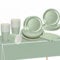 69Pcs Sage Green Party Tableware Set for Her, Girls, Women - Sage Green Paper Plates, Cups, Napkins and Tablecloth - Party Dinnerware Set for Birthday, Wedding, Baby Shower