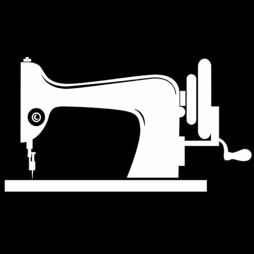 15.8cmx8.6cm Nähmaschine, Mode Auto-Styling Decor Auto Aufkleber Vinyl Schwarz/Silber