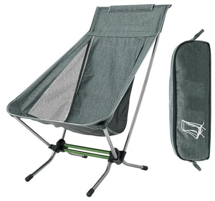 Walkervo Pack of 2 Folding Camping Chair Reclining Lightweight Load 150 kg Sun Lounger Folding Beach High Chair Aktive Garden Outdoor Sun Loungers for Garden Pool Terrace, One Size, Grey