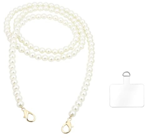 JDBlissful Dragonne de Téléphone Pierre Perlée, Bracelets Téléphone Portable, Bijoux De Telephone, Chaine Telephone Portable pour la Plupart des Smartphones, Patch Multifonction (120CM)