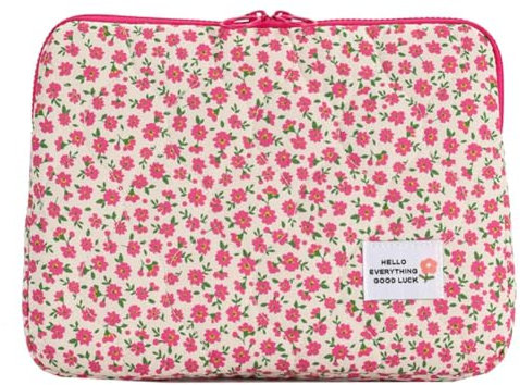 Housse pour Ordinateur Portable, Sac fourre-Tout matelassé pour Ordinateur Portable à Imprimé Floral, Compatible avec Les Ordinateurs Portables de 13/14/15 Pouces (Modèle C, S-11 inch)