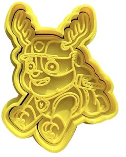 The Cookie Cutter Hub Cortador de galletas de perro de la Patrulla Canina de Navidad y grabador a juego para galletas, galletas, decoración de arcilla para hornear