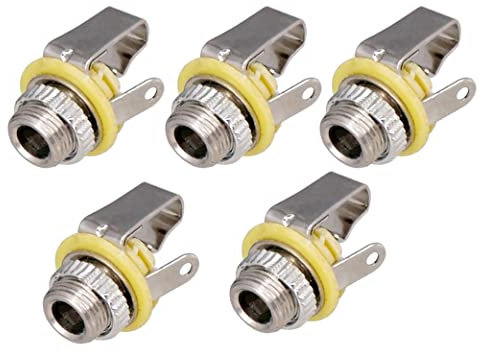 Hermosiey 5 StüCke 3,5 Mm 1/8 Mono Eingang Buchse für Elektrische Gitarre Bass KopfhöRer Lautsprecher Klinken Buchsen