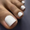 French False Toenails,Pure White Fake Toe Nail,White French Tip Press on Toenails,Toe Nail Extensions,Full Cover Short Fake Toe Nails,Long Lasting False Toe Nails with Glue,Stick on Toenails for Women