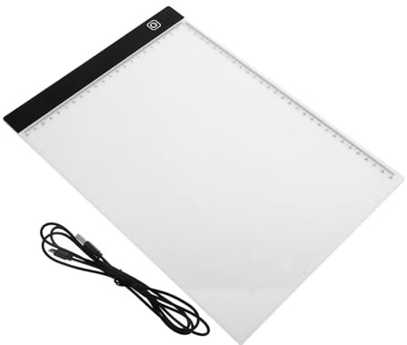 VILLCASE A4 LED Zeichentablett Mit Einstellbarer Helligkeit Leuchtkasten Zum Nachzeichnen Ideal Für Kalligrafie Skizzieren Und Animation Inklusive 15 USB Kabel Und Maßstab