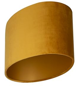 Uniqq Oval Lampenschirm velour ocker 25 x 16 cm - 15 cm hoch