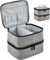 Focenat Double-Layer Nail Polish Storage, Black Nail Polish Carrying Case Bag with Manicure Tools Storage Pockets, Holds 30 Bottles and Nail Lamp, Nail Dryer Case Organizer Bag (Grey)
