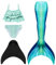 shepretty Fisch Tail Mädchen Fisch zum Monoflosse mit Bikini Sommer Cosplay 2025 New ，BlackM10,140