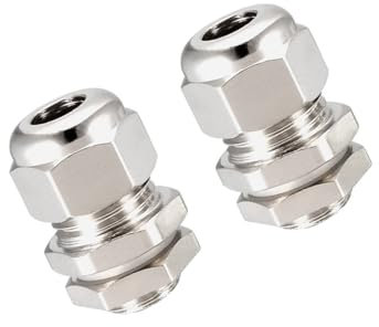 MACHSWON 2 Pcs M8 Cable Gland, IP68 Waterproof Metal Connector with EMI Shielding Heavy-Duty Threaded Joint for 2-5mm Cables