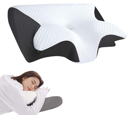 Dreamsleepz Kissen,Dream Sleepz Kissen,Dreamsleepz Ergonomisches Nackenkissen, Otpedic Nackentraum Das Original (Schwarz)