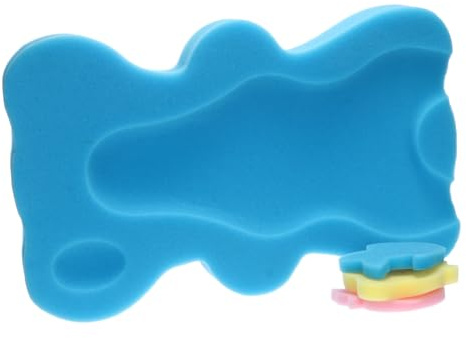 Newborn Bath Cushion Baby Bath Pad Sponge Anti Skid Blue | Full Range Support for Baby's Back and Head, One Piece for Bath Use, Soft Sponge Cushioning