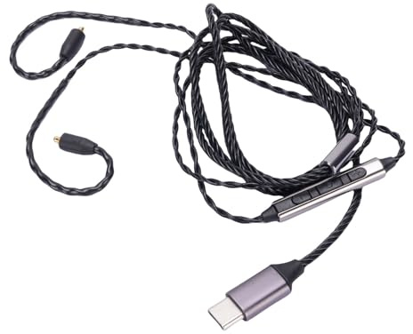VBESTLIFE MMCX-auf-Typ-C-Kopfhörerkabel, OFC-Ersatzkabel mit Integriertem Mikrofon und Steuereinheit für IE300 IE600 IE900 SE215 SE315 SE425 SE535 SE846