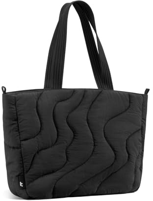 tomtoc Puffer Laptop Tragetasche für Damen, 17,5L Tote Bag für 15,6 16 Zoll Laptop, Leichte Schultertasche Handtasche, Shopper Tasche Modische Laptoptasche Damen für Shopper, Arbeit, Reisen und Alltag