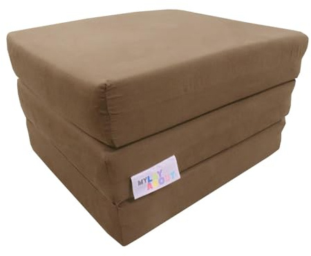 MyLayAbout Adult Z Bed - Memory Foam Fold-Out Chair & Mattress | 11 Color Options | Comfortable & Versatile Guest Bed (Taupe)
