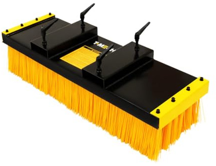 Forklift Sweeper Brush Attachment Fork Mounted 1300mm Wide Heavy Duty Push Broom Flat Indoor Flooring Warehouse Factory Cold Rolled Steel Polypropylene Replaceable Bristles Standard Pocket Size
