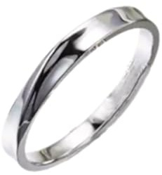 Eheringe für Herren, Eheringe Weissgold Dünn 14K Silber Polieren Größe 53 (16.9)