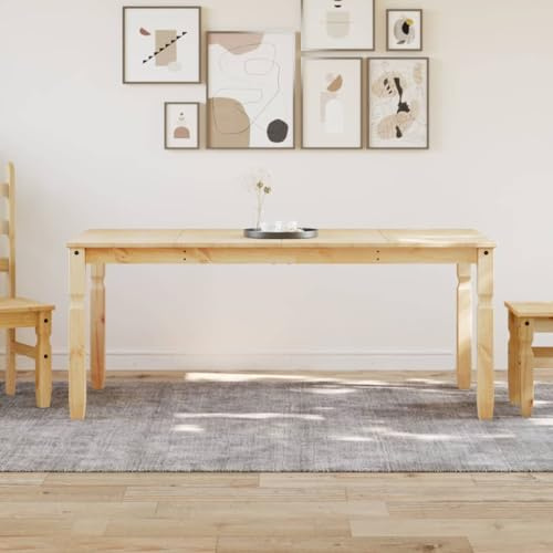 Fangmaliuyun Corona Esstisch 180x90x75 cm aus Massivkiefer mit Honigwachs Finish Moderner Holztisch für Küche Esszimmer Balkon und Garten