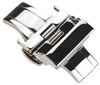 ROUHO Edelstahl Faltschließe Uhr Schnalle Druckknopf Schnellverschluss Klappbarer Uhr Verschluss für Armani