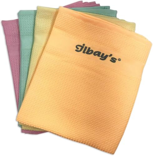 ilbay's Lot de 4 chiffons en microfibre pour un nettoyage sans traces sans détergent - Chiffons polyvalents pour voiture, cuisine, salle de bain et plus encore - Chiffons pour fenêtre - 40 x 60 cm