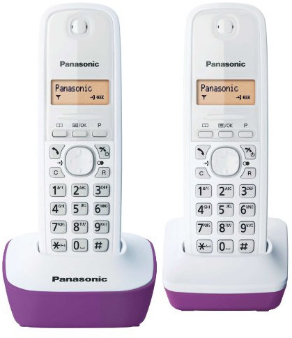 Panasonic Kx-Tg1612Frh - 2 Teléfonos Fijos Inalámbricos Dect Sin Contestador, Morado [Importado de Francia] [versión importada]
