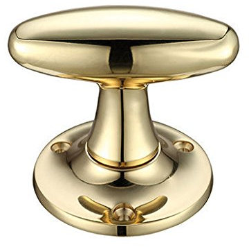 Fulton & Bray Oval Extended Mortice Knob - Polished Brass