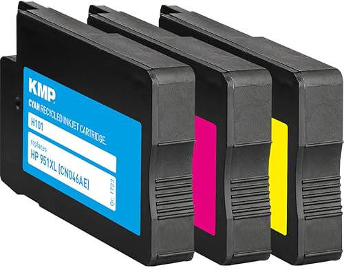 KMP Tintenpatrone passend für HP 951XL (CN046AE, CN047AE, CN048AE) mit Chip Multipack - H101V - für HP OfficeJet Pro 276 dw 251 dw, 8100 8610 ... etc.