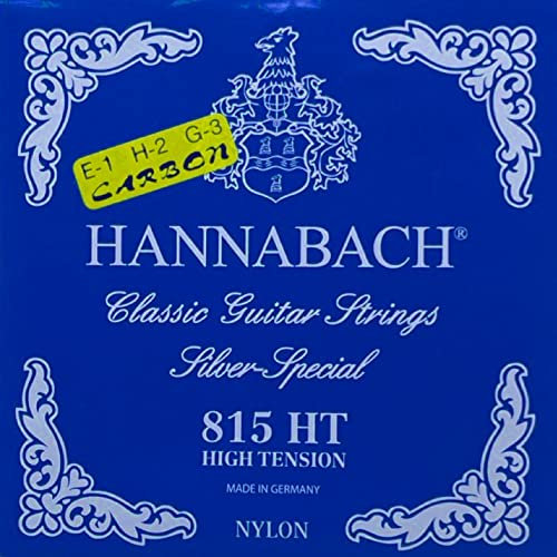 Cuerdas de guitarra clásica Hannabach Serie 815 High Tension Silver Special Juego Carbon 815HTC