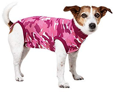 Suitical Recovery Suit Hund, XXS, Rosa Camouflage