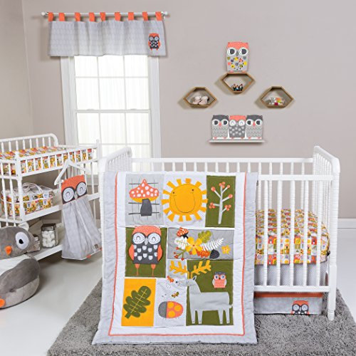 Trend Lab Bettwäsche-Set für Kinderbett, Eulenmotiv, mehrfarbig, 5-teilig