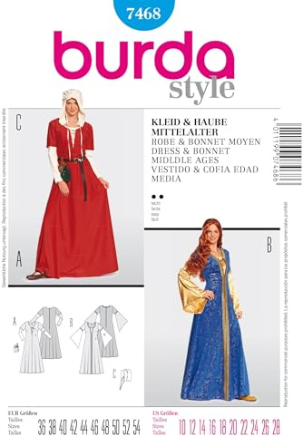 Burda Style Sewing Pattern B7468 Misses' Dress and Bonnet Costume